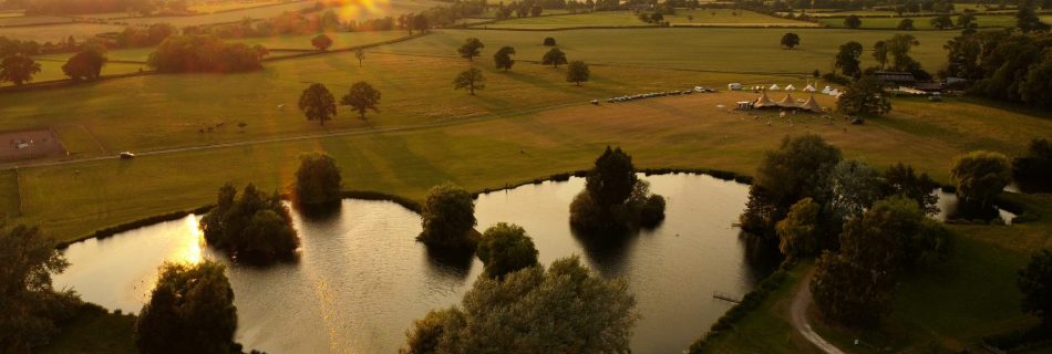 The Venue at Gayton tipi wedding venue drone view